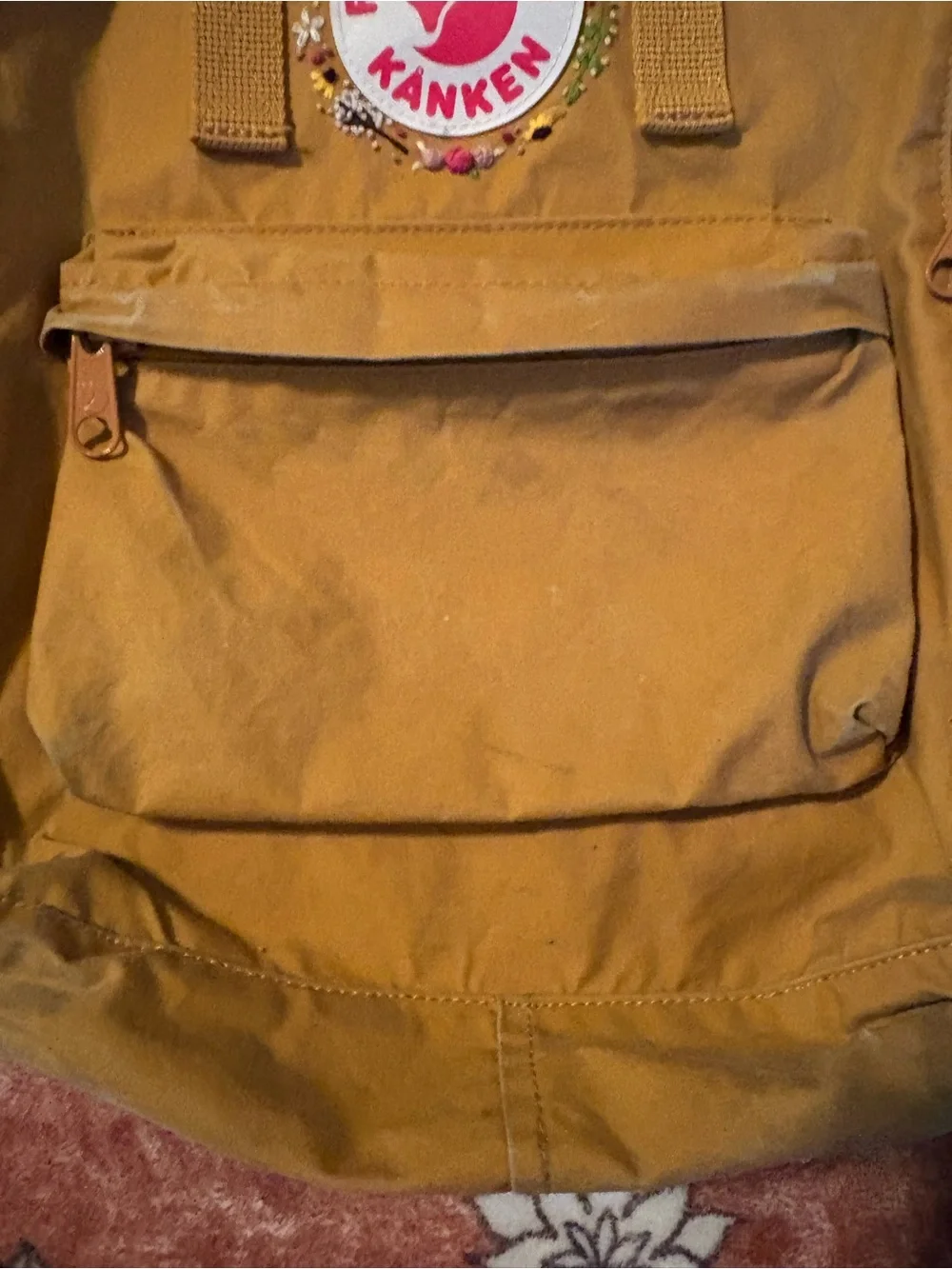Embroidered Fjällräven Kånken Backpack in Acorn